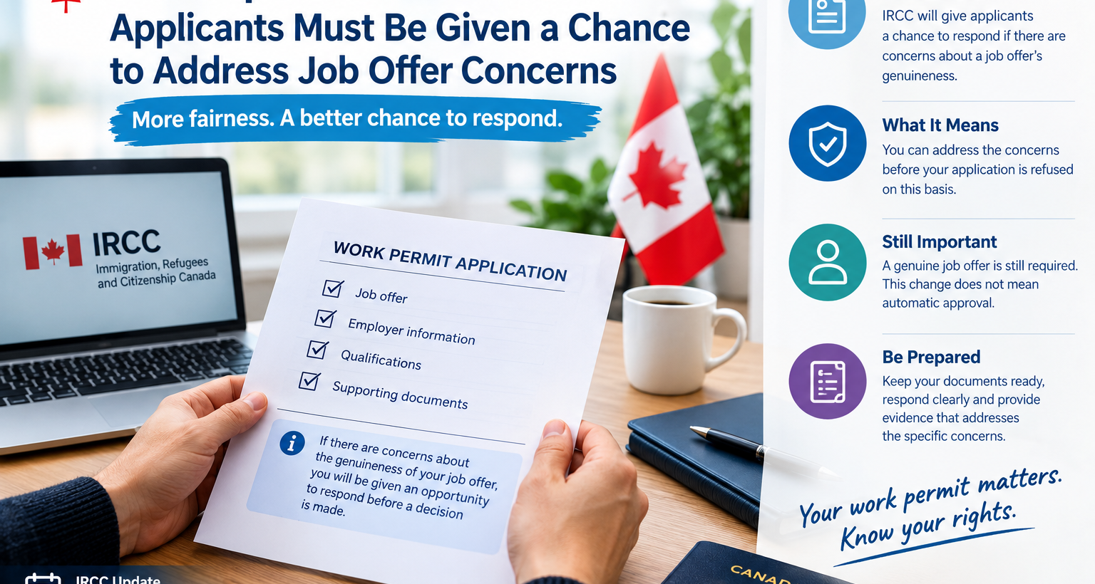 IRCC Updates Work Permit Rules: Applicants Must Be Given a Chance to Address Job Offer Concerns